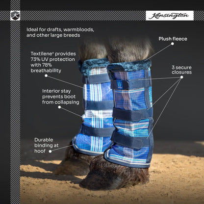 Draft Fly Boots with Fleece Trim - Set of 2 - 73% UV + Fly Protection