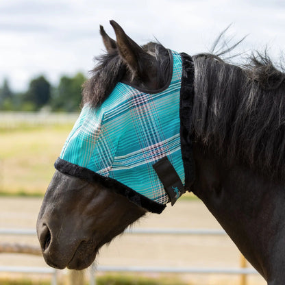 Draft Horse Fly Mask with Fleece Trim & 73% UV Protection - Open Top Design