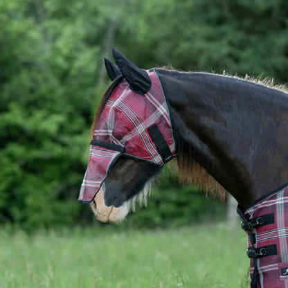 Draft Horse Fly Mask with Long Nose, Ears & 73% UV Protection