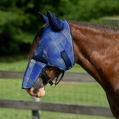 Draft Horse Fly Mask with Long Nose, Ears & 73% UV Protection
