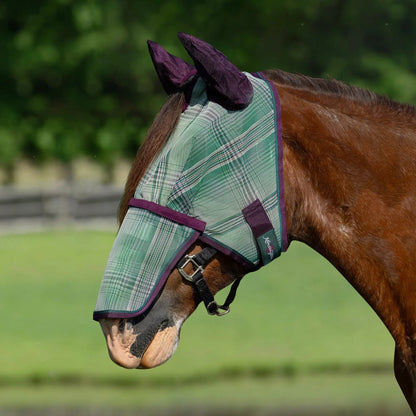 Draft Horse Fly Mask with Long Nose, Ears & 73% UV Protection