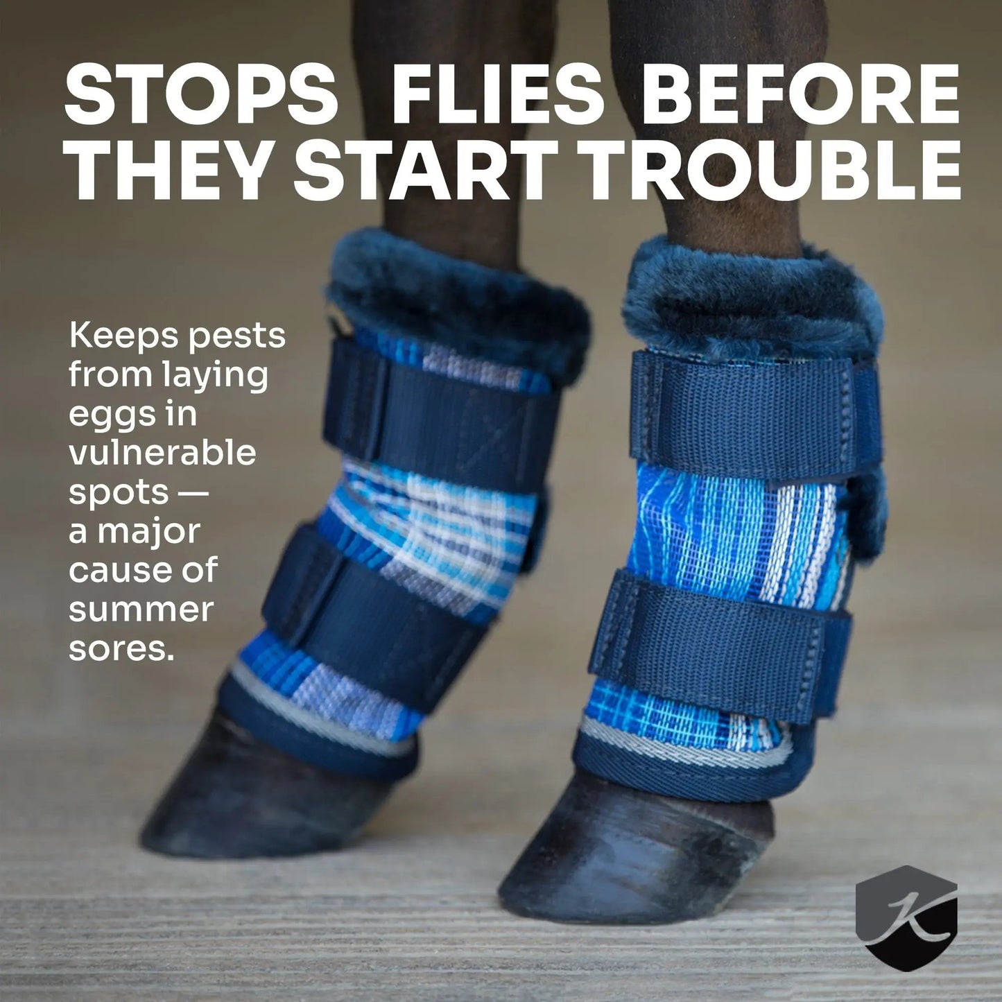 Draft Fly Boots with Fleece Trim - Set of 2 - 73% UV + Fly Protection
